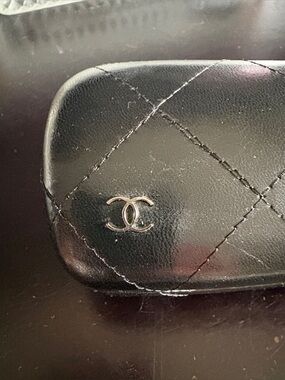 CHANEL Black Quilted Sunglasses Case